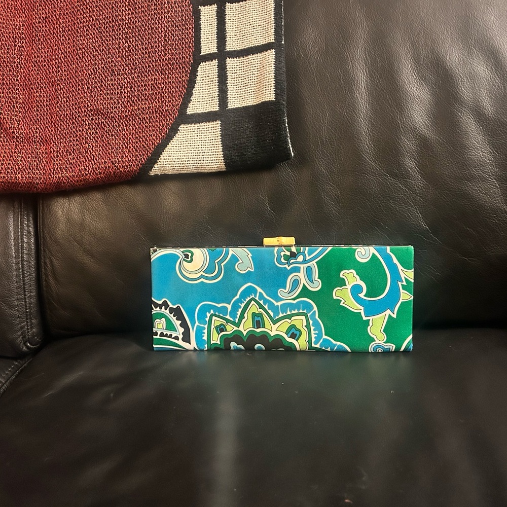 Banana Republic Blue and Black Clutch